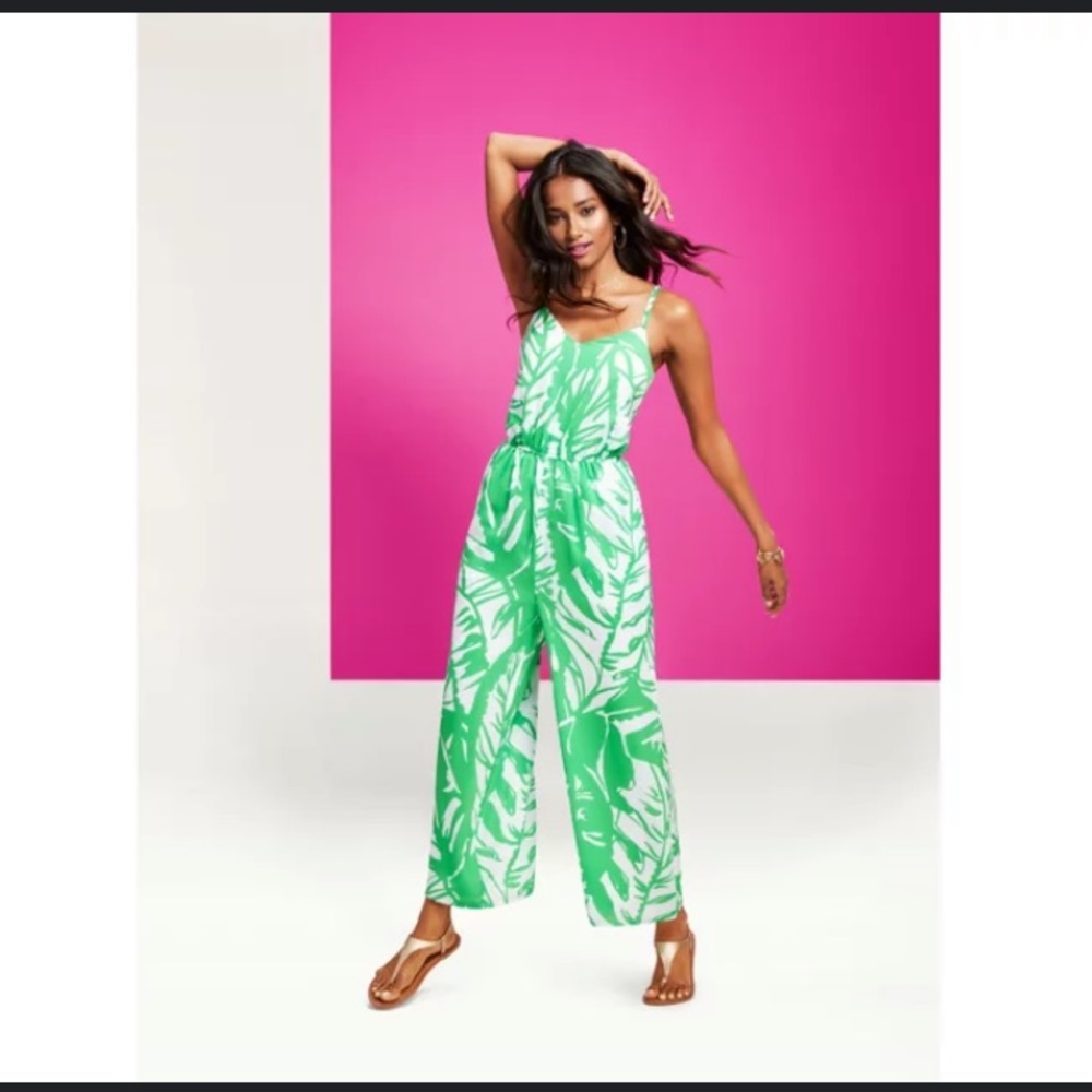 #1: Lilly Pulitzer size medium green/ white pantsuit
